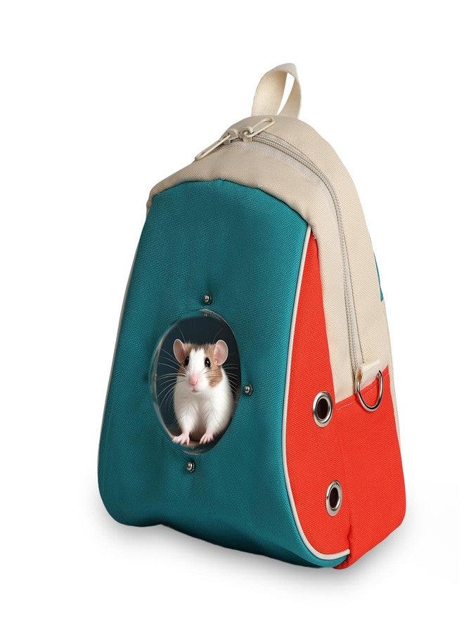 HardcorePet Small pet Carrier with Breathable Design Featuring Shoulder Straps and Panoramic Windows, Suitable for Hamsters, Rats, Squirrel, Sugar Gliders, Birds(Color Blocking) - Image 1